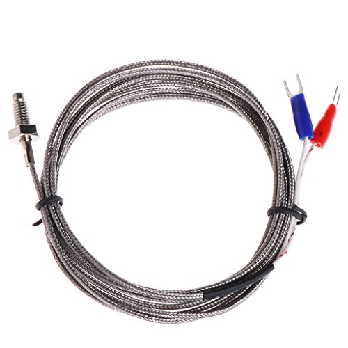 K-Type Thermocouple Temperature Sensors Thread Probe With 2M Wire Metal Probe Fitting For Industrial