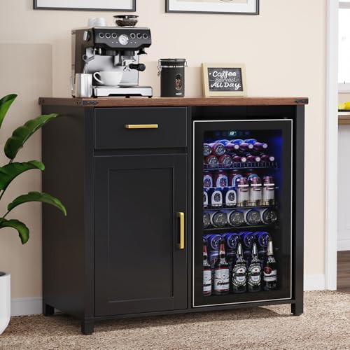 Comparison: Best Mini Fridge For Bar 4 GDLF Coffee Bar with Mini Fridge Space, Mini Fridge Cabinet Stand,Liquor Wine Cabinet for Dorm, Kitchen or Office, 39.4" W X 20.9" D Tabletop