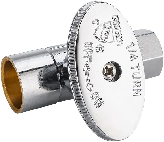 5-Pack EFIELD 1/4 Turn Straight Stop Valve Sweat 1/2" X 3/8" OD Compression Connection, Chrome Plated,(VALVE146-5PCS)