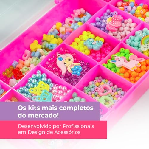 Kit Miçangas Infantil Coloridas P/Montar Pulseiras 4000 Pçs artesanato