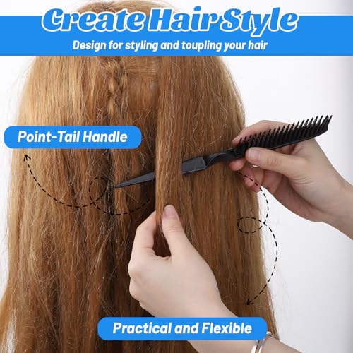 6 Peines Rat Tail Estilizado 3 Filas para Pelo Rizado miniatura 5