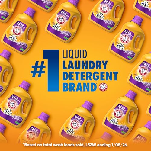 Image of ARM & HAMMER Plus OxiClean with Odor Blasters Liquid Laundry Detergent, Laundry Odor Remover, Attacks Stains, Fresh Burst Scent, 74 Loads, 96.2 Fl Oz