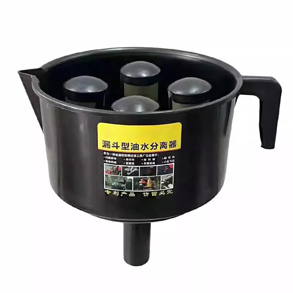 Embudo de Filtro de Combustible, Embudo de Separación de Aceite y Agua, Filtro de Embudo de Cifrado de Nailon de Gasolina Diésel de 4 Filtros, Filtro de Combustible de Engrasador Negro