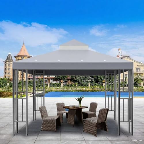 Double Tiered Replacement Canopy Top for Outdoor Gazebo, Water-Resistant Polyester Roof with Air Vent, Perfect for Yard, Patio, and Garden Use - Image 7