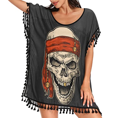 Naanle Women's Swimsuit Cover Up Chiffon Tassel Bikini Beach Cover Ups for Swimwear Womens