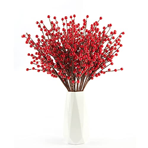 Joyhalo 12 Pack Red Berry Stems - Extra Long 18' Red Berries For Christmas Tree, Artificial Xmas Berry Picks For Christmas Tree Ornaments Crafts Holiday Home Decor #TOP30