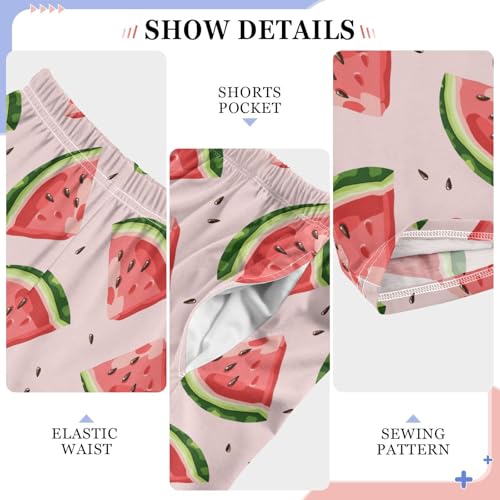 Red Watermelon Boys Long Pants Soft Trousers Elastic Waist Kids Lounge Bottoms with Pockets S-XL4