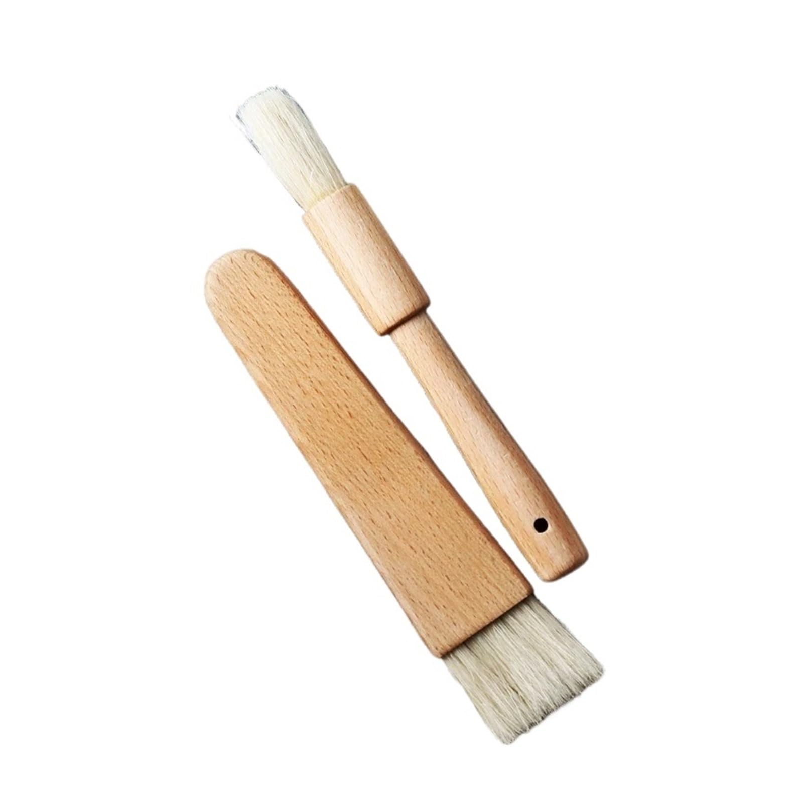 Brush Baking Cooking Tools Butter Honey Sauce Bakeware 2Pcs Kitchen Oil Brushes Basting Wood Handle BBQ Grill Pastry