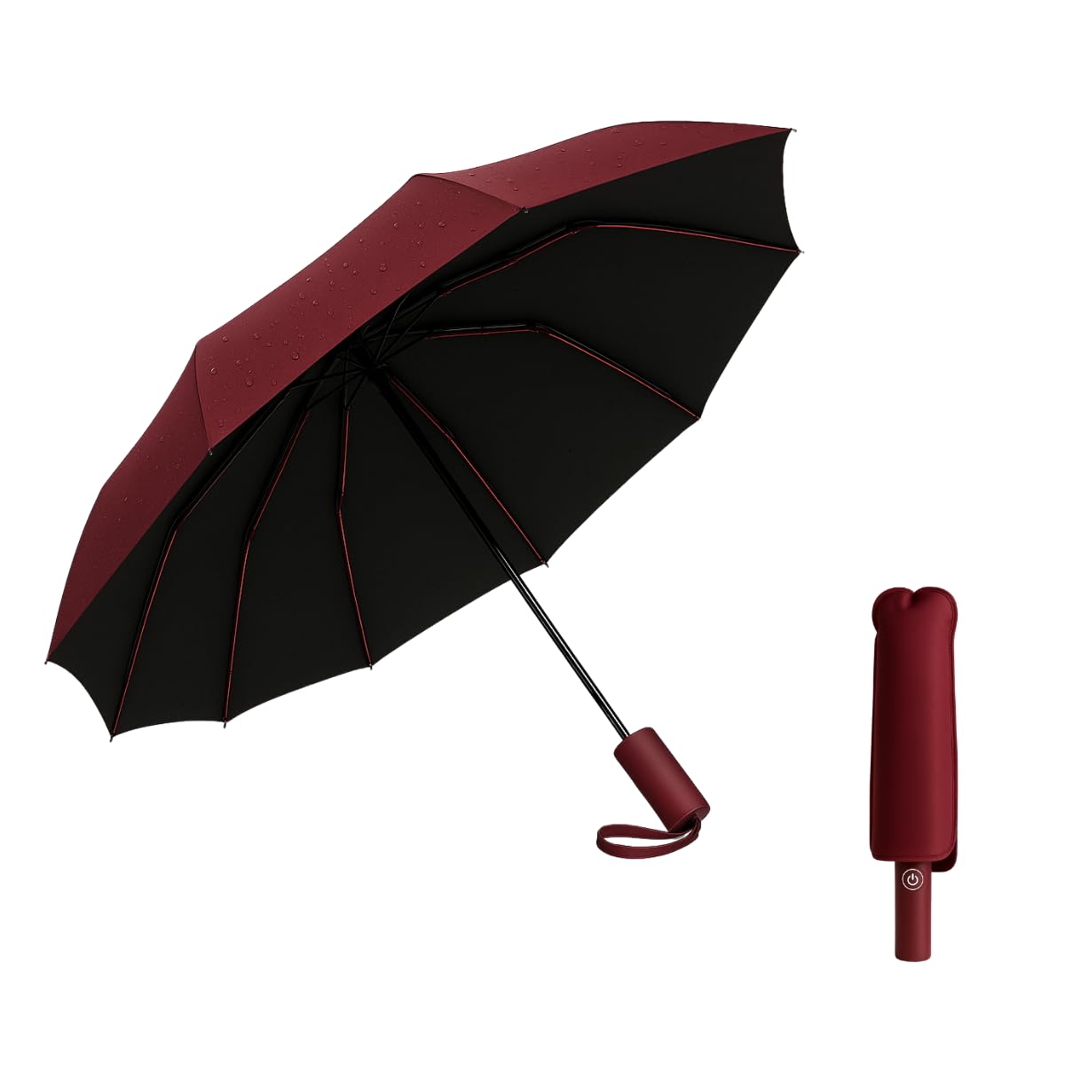 3 Fold Auto Open Close Travel Umbrella with Reflective Stripe, Umbrella for Men & Women, Windproof Waterproof Folding Umbrella with 10 Reinforced Ribs, Compact Large Size-image-22