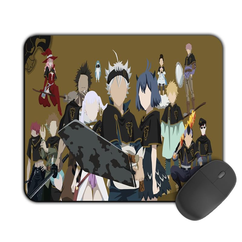 Image of Printed Design Mouse Pad Black Bulls Illustration (200MM X 240 X 3MM) Enhance Gaming and Work Performance Comfortable and Precise Non-Slip Water Proof Black Clover Mouse Pad.