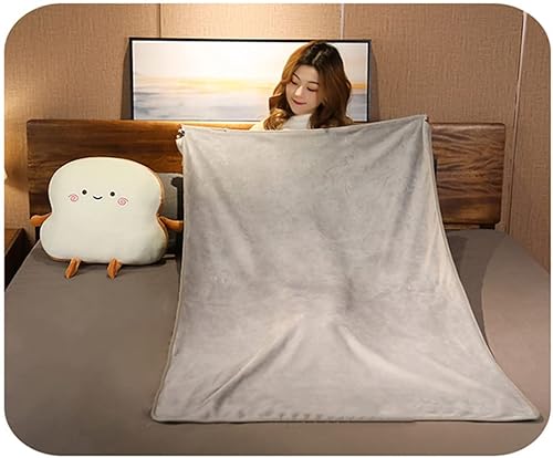 Miniatura 6 de JOSON Almohada de pan tostado, manta de doble uso, tres en uno, cojín para sofá, decoración del hogar (sonrisa)
