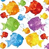 Tinlade 48 Pcs Colorful Fish Cutouts Bulk Mini Fish Accents Ocean Paper Cutouts Under The Sea Party Decorations with 100 Dots for Bulletin Board Summer Classroom Chalkboard Wall Decor, 2 Sizes