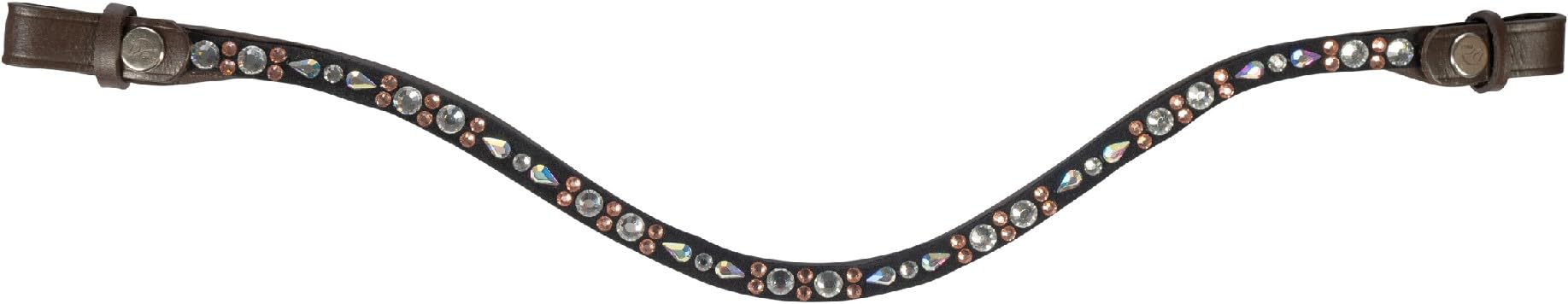 HKM Sparkle Browband Brown/Rose-Gold Pony
