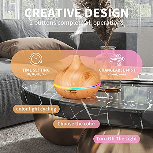 Aroma Diffuser For Essential Oil Large Room Diffusers Set With 10 Essential Oils,Ultrasonic 550Ml Aromatherapy Diffuser With Essential Oil, Bedroom Vaporizer Cool Mist Humidifier For Home Office #TOP3