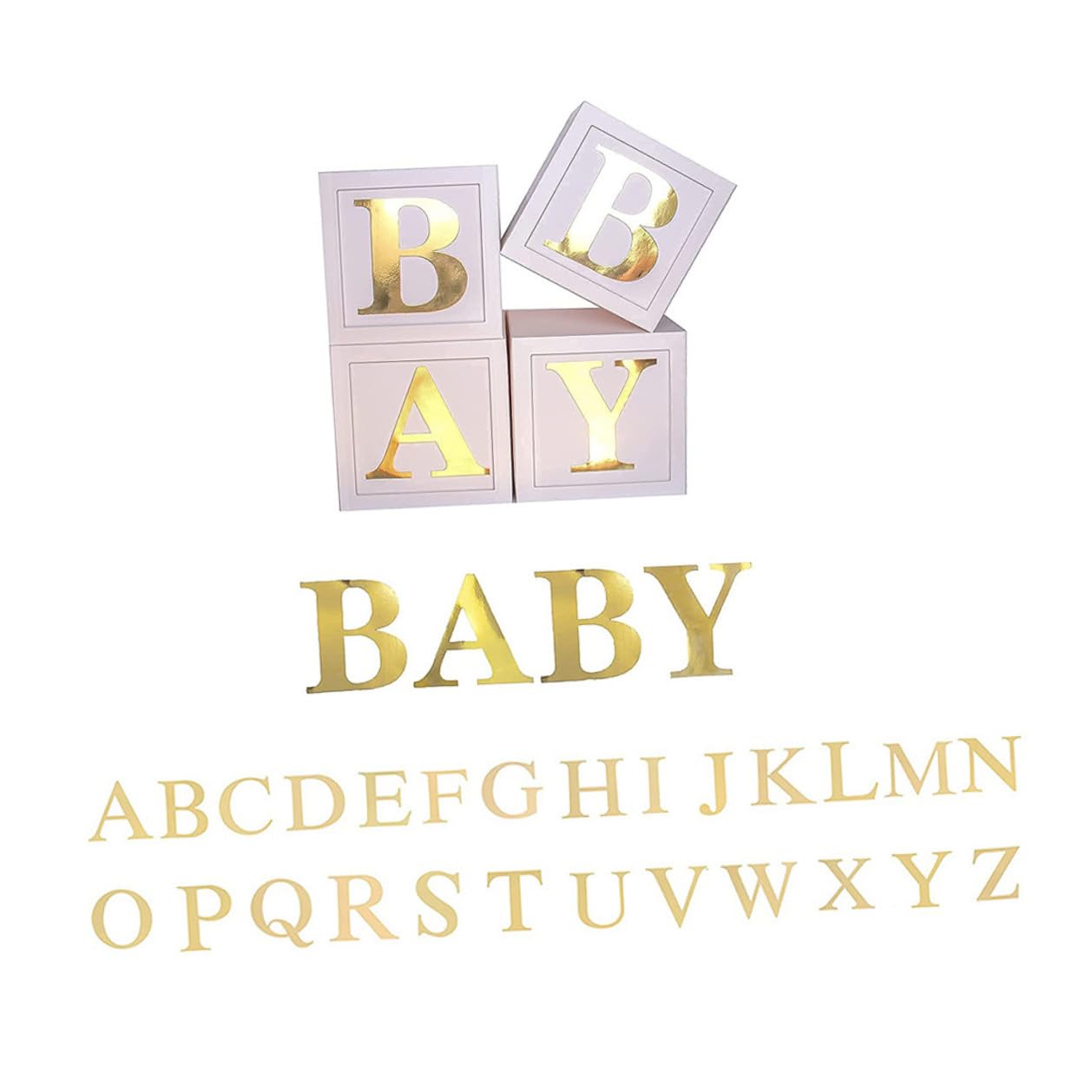 Caja de Globos de Papel Blanco y Verde 1 Juego Baby Shower