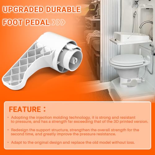Image of Upgraded RV Toilet Flush Foot Pedal Replacement for Dometic 300 310 320 321 RV Toilet