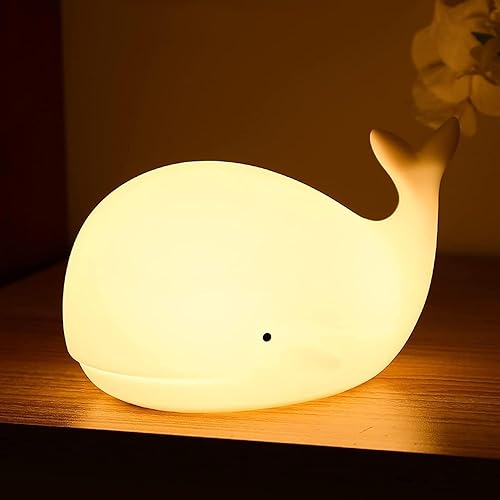 LOVERUIS Whale Night Light Silicone 7 Colors Dimmable 3 Hours