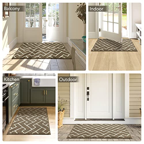 Paillasson intérieur extérieur 60x90 lavable tapis entrée beige - 7