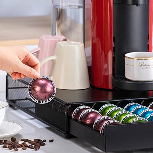 Support capsules Nespresso Vertuo pour organiser 50 dosettes sous la machine
