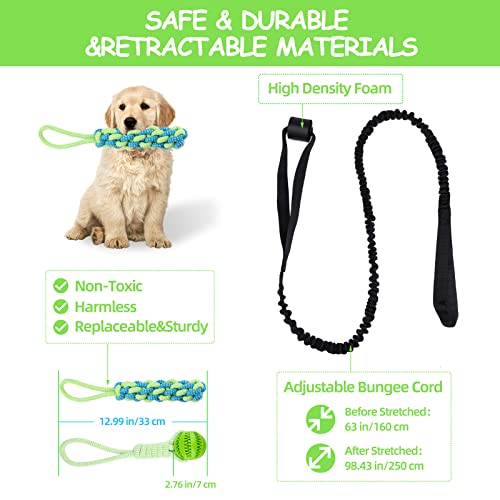 Eaersan Spring Pole Dog Rope Toys,Dog Interactive Tether Tug of War Toy,Dog Indoor/Outdoor Bungee Hanging Toy for Exercise and Solo Play for Small Medium to Large Dogs(1 Chew Rope 1 Dog Rope Ball ) - Image 3