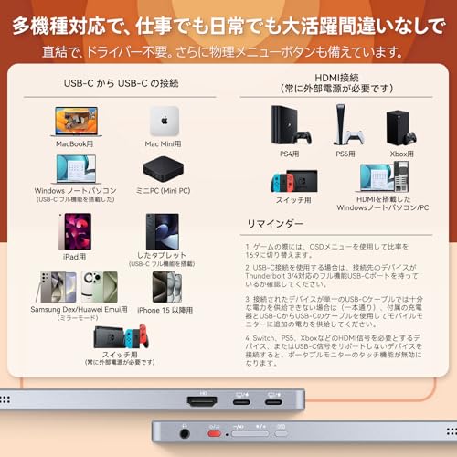 Image of Intehill 13.4 inch 4K Portable Touchscreen Monitor, 3840x2400 IGZO Display w /10-Point Touch, Full Aluminum Alloy Body, 100% sRGB, Anti-Glare Full-Laminated Glass, USB-C & HDMI Travel Monitor with Speakers