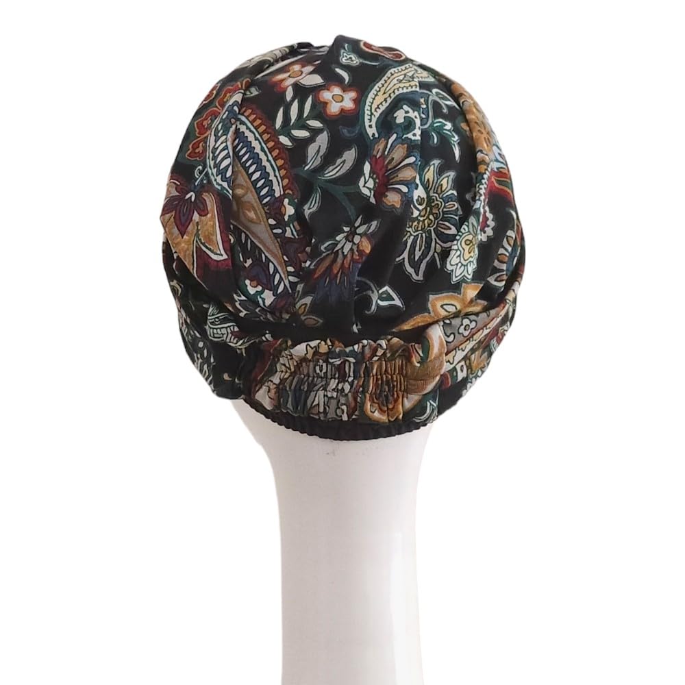 CAREBELL Turbante Elegance Black Cachemira para quimioterapia. Tejido de Algodón. Alopecia y pérdida de Cabello