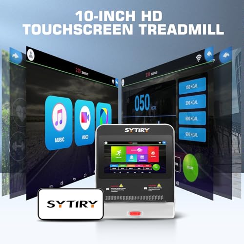 Image of Incline Treadmills for Home with TV Screen and WiFi, 3.5HP Smart Walking Pad Treadmill with Incline, Heavy Duty Foldable Electric Running Machine with 10 inch Touchscreen, 3D Virtual Sports Scenes