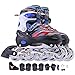 Verstellbare Inlineskates für Kinder und Erwachsene mit voll leuchtenden Rollen, Outdoor-Laserblatt, Rollhockey-Schlittschuhe für Mädchen und Jungen, Herren und Damen, blau-Set B