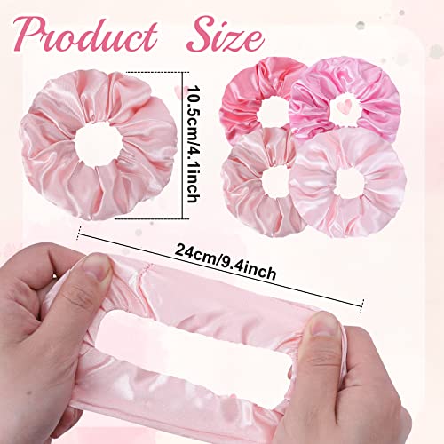 Whaline 10Pcs Pink Hair Ponytail Holders Bulk Hair Scrunchies Elastic Hair Bands Gradient Pink Satin Fabric Hair Ties For Women Girls Teens Hair Accessories Party Gift Favors #TOP1