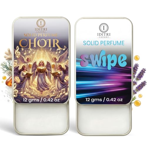 Image of IDITRI EXPORT Solid Perfume |Swipe&Choir Alcohol Free Wax Perfume Balm, Long Lasting | Pocket Tin 12g, Pack Of 2| Non Greasy Smooth Glide, Travel Friendly Men And Women