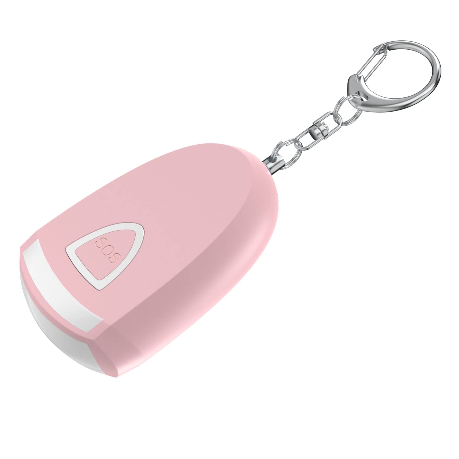 Recargable Alarmas Personales Seguras para Mujeres Niños Ancianos con Linterna LED Artículos de Viaje Seguridad de Emergencia 125dB Fuerte Llavero Alarma Al Aire Libre Seguridad Rosa