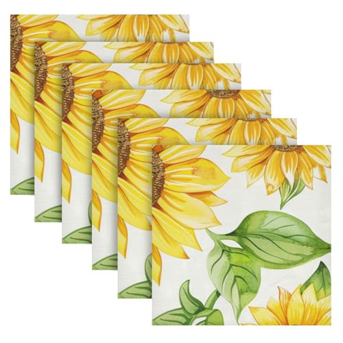 Servilletas de tela flores acuarela multicolor pack 6 miniatura 2