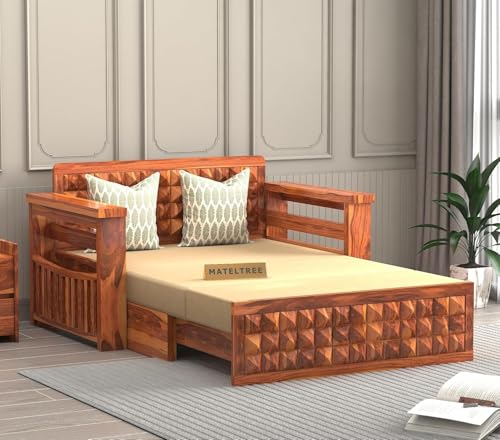 Image of Wooden Sofa Cum Bed (Ades Honey)