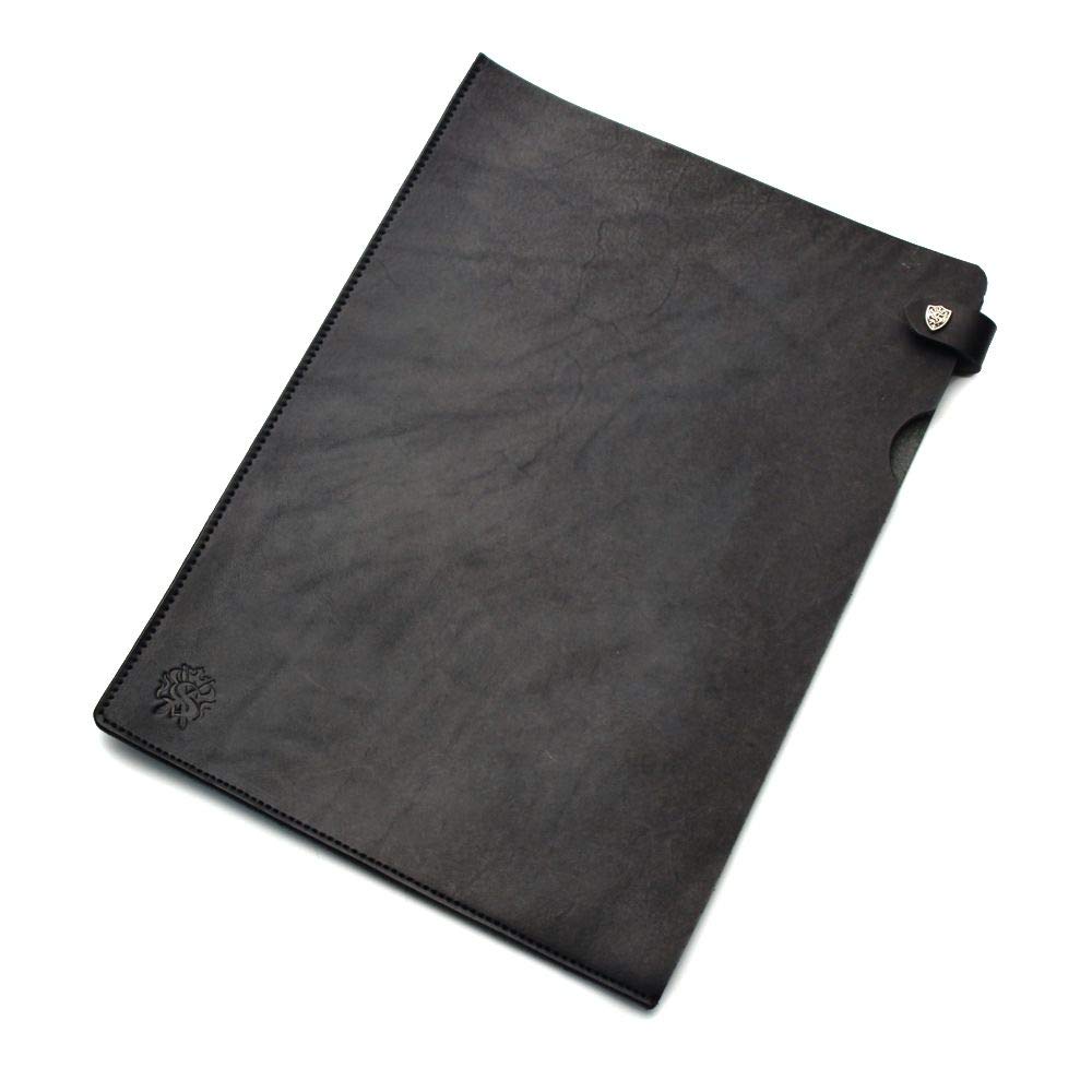 Amazon | A4 レザーファイル カウレザー ブラック（牛革） | クリア