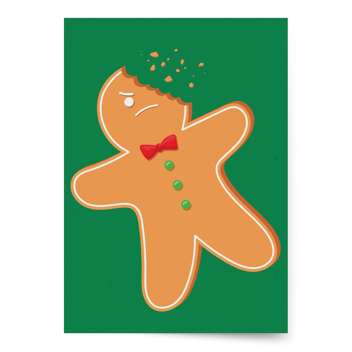 Designer Greetings, A Little Salty Funny Christmas Cards, Gingerbread Bite (6 Cards with White Envelopes)