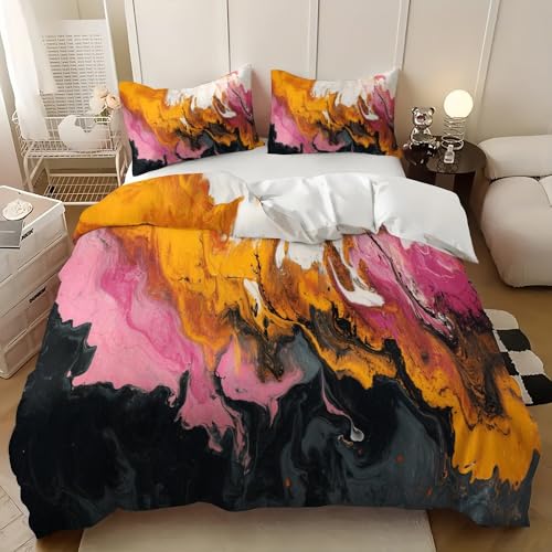 Parure de lit 3D 260x240 cm marbre abstrait avec housse de couette - 2