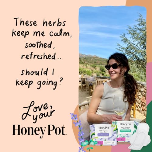 Image of The Honey Pot Company - 64ct - Herbal Pads for Women - Super w /Wings - Infused w /Essential Oils for Cooling Effect, Organic Cotton Cover, & Ultra-Absorbent Pulp Core - Feminine Care