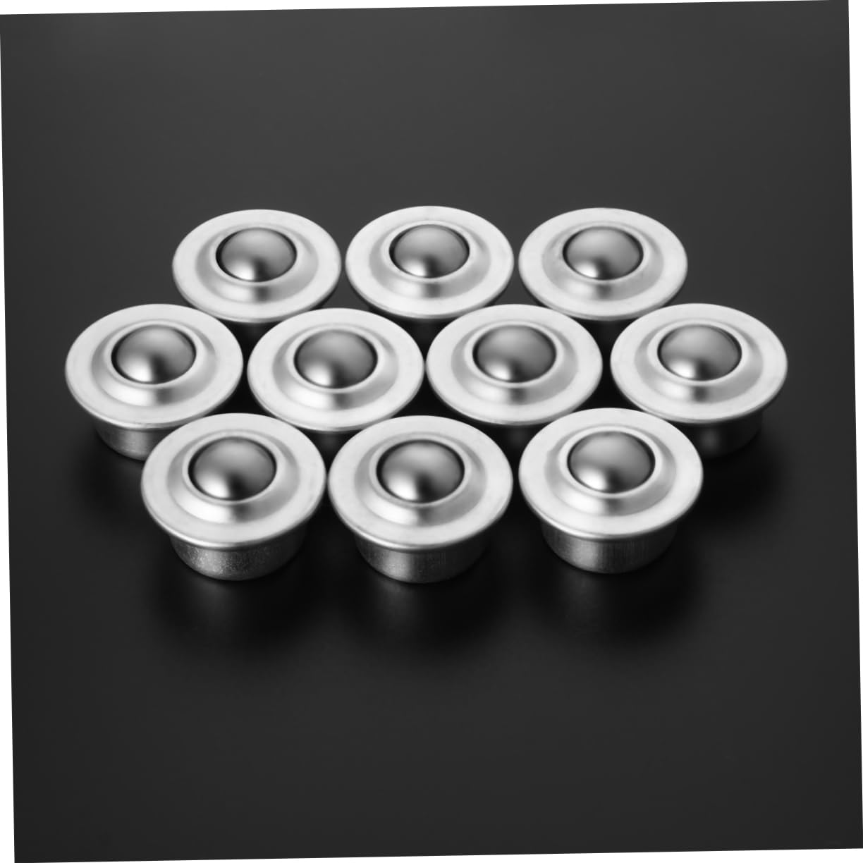 SOLUSTRE 12pcs Mounted Ball Bearings Stainless Steel Caster Wheels Rotation Ball Rollers Easy Rotation Metal Casters