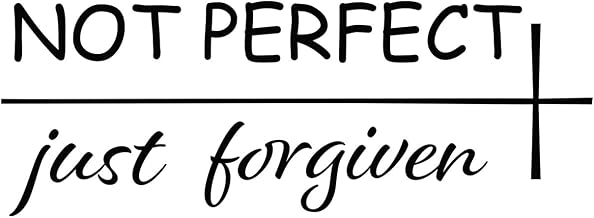 Not Perfect But Forgiven Cross CCI Decal Vinyl Sticker|Cars Trucks Walls Laptop| Black |6.5 x 2.5 in|CCI2924