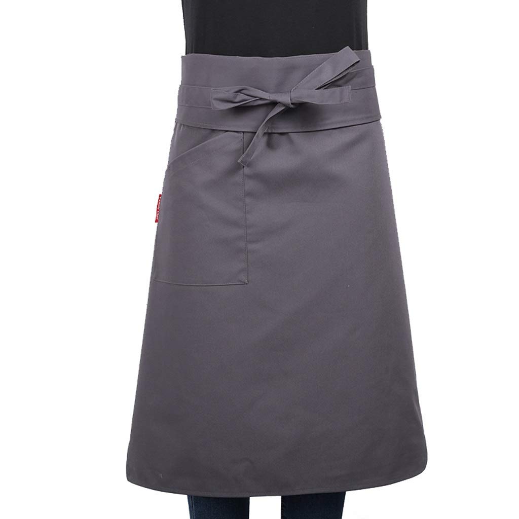 Tablier chef cuisine gris salopette demi-longueur hommes femmes pour restaurant
