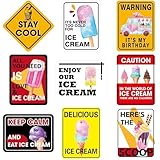 WERNNSAl Ice Cream Party Decorations - 9PCS Ice Cream Sign Birthday Party Decorations for Girls Boys Popsicle Theme Birthday Supplies Sign Decor for Baby Shower Wedding Graduation Party Favor