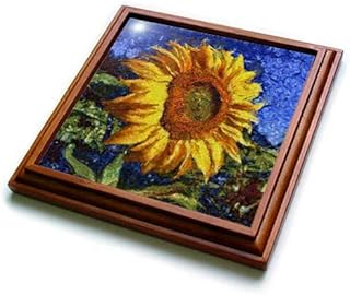 3dRose Sunflower And Seeds In Van Gogh Style Trivet With Tile, 8