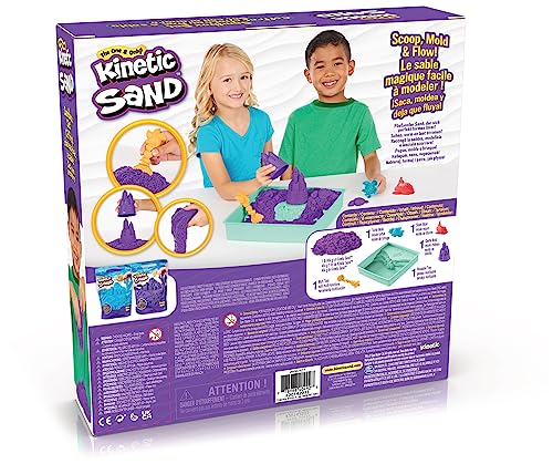 Kinetic Sand Sandbox Set with 1lb Purple, Moldable Sensory Toys, Ages 3+ - image 7
