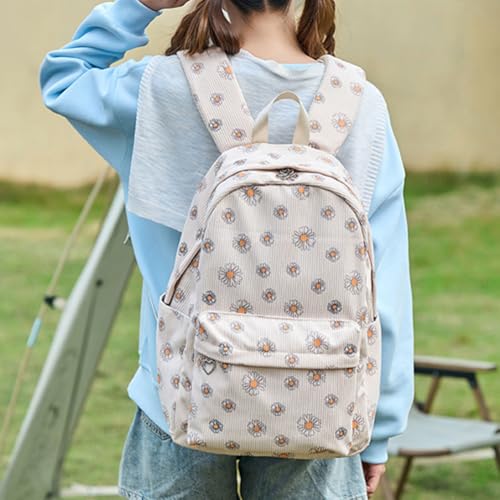 Printed Travel Backpack Large Backpack (Small daisy)4