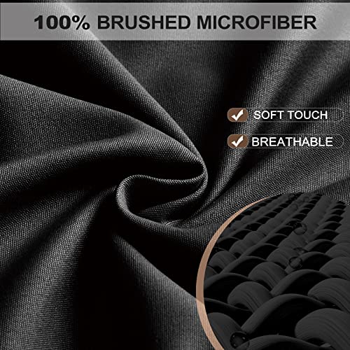 FreshCulture Twin XL Fitted Sheet Only 2 Pack - Hotel Quality Fitted Sheet - Ultra Soft & Breathable - Brushed Microfiber - Deep Pocket - Cooling Fitted Sheets for Twin XL Size Bed (Black)