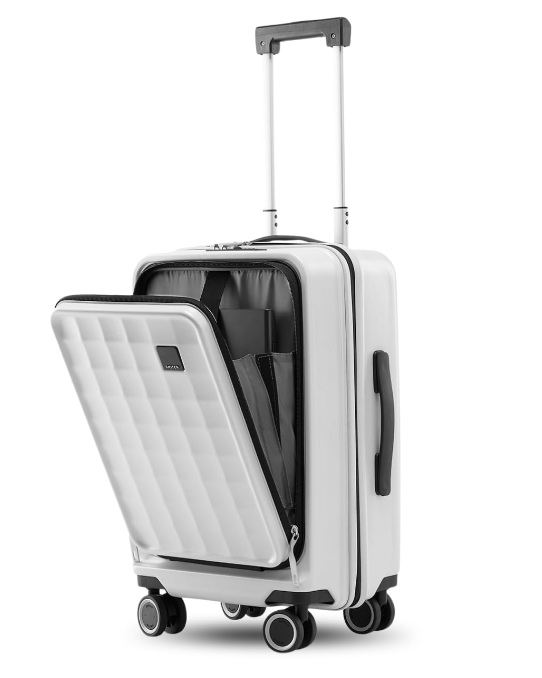 snitch Rubik Laptop Cabin Size Off White Polycarbonate Hard Travel Suitcase - Trolley Bag Small & Luggage with 8 Wheels, Premium Lock, Laptop Compartment & Free Shoe Bag-picture-34