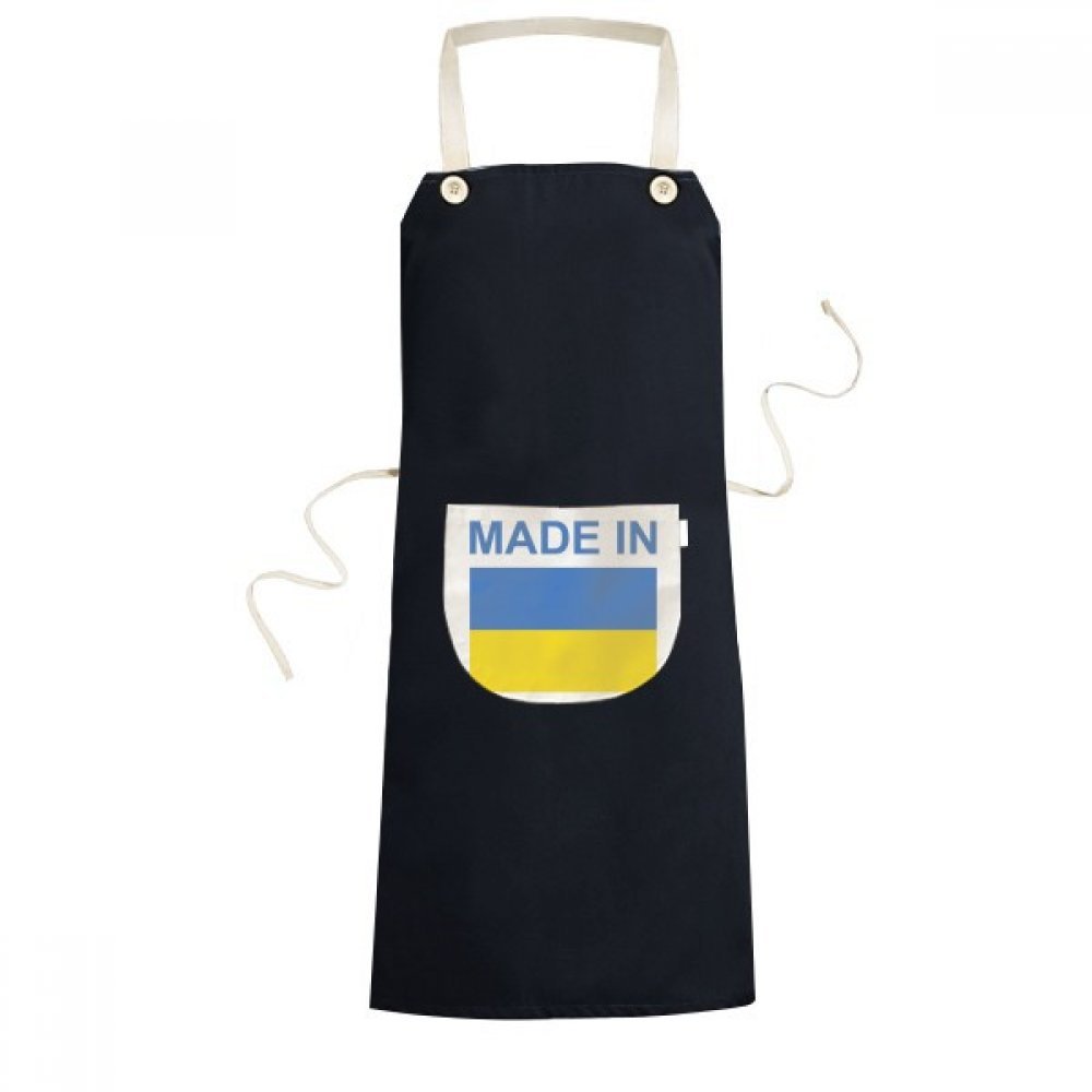 Tablier Ukraine avec poche de cuisine 70x67cm noir pour homme femme