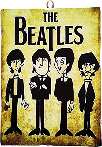 KUSTOM ART Cuadro estilo vintage The Beatles estampado en madera, 10 x 15 cm