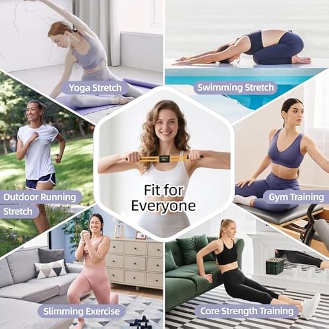 Figure 8 Resistance Bands with Handles for Women Men, Exercise Bands for Back, 8 Shaped Resistance Bands for Arms, Shoulder, Leg Stretching, Physical Therapy, Yoga, Pilates, Home Gym Workout Equipment