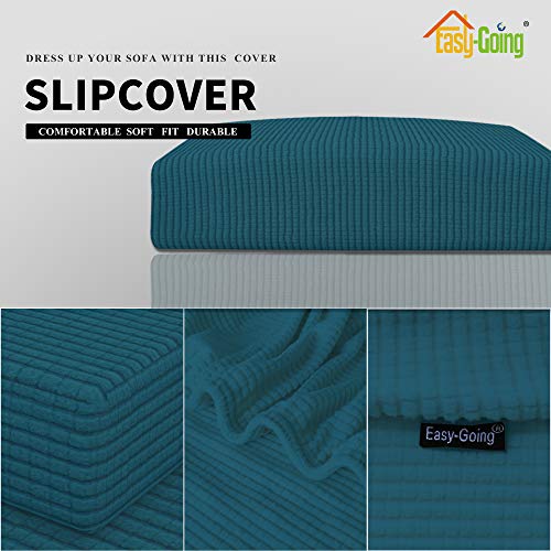 Image of Easy-Going Stretch 1 Piece Oversized Couch Cushion Cover for Sofa | X-Large Sofa Cushion Furniture Protector Sofa Seat sofa slipcover Washable sofa cover soft with Elastic Bottom Peacock Blue